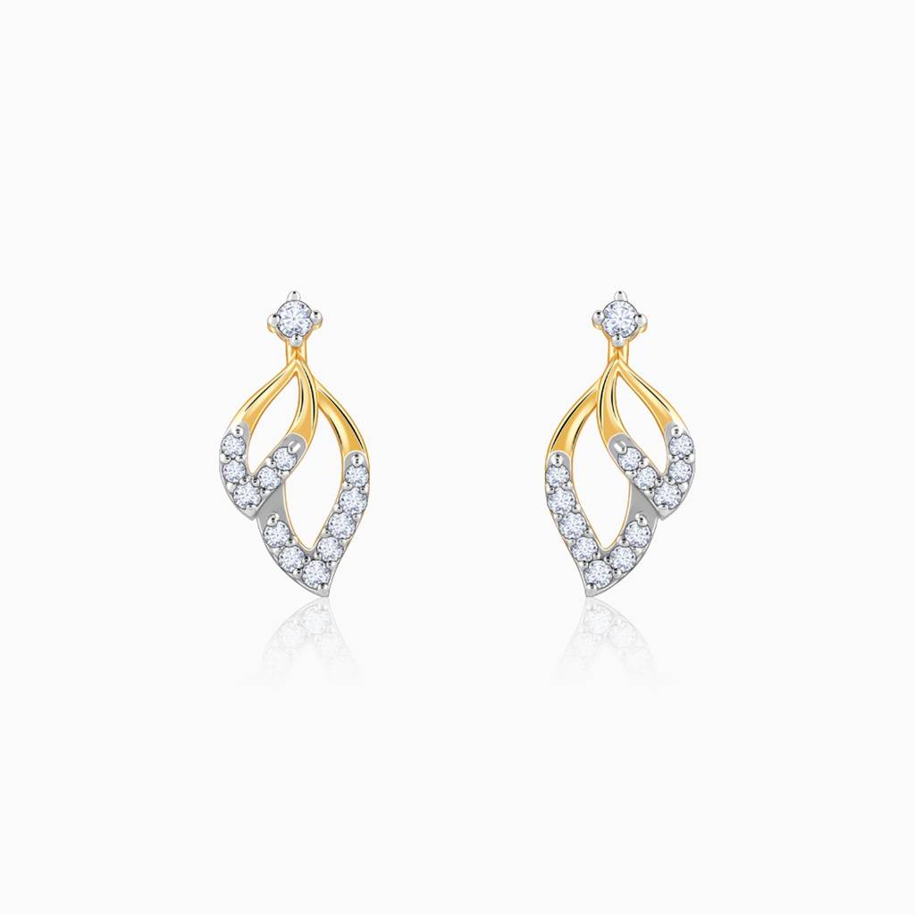 18K Gold Leaves Of Luxe Diamond Earrings : GDLER0515