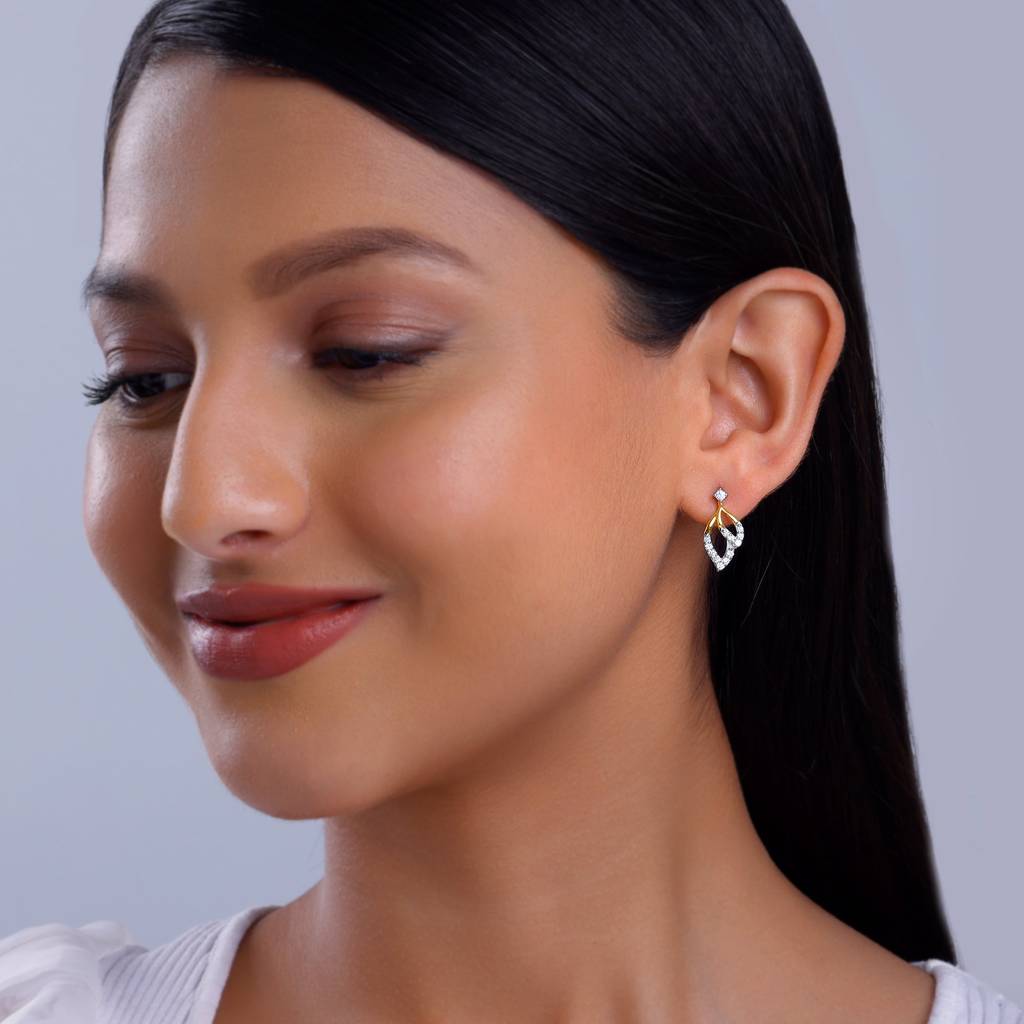 18K Gold Leaves Of Luxe Diamond Earrings : GDLER0515