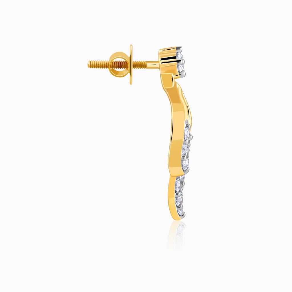 18K Gold Leaves Of Luxe Diamond Earrings : GDLER0515
