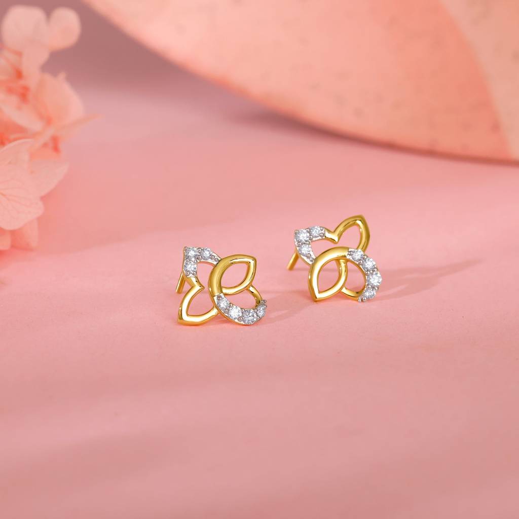 18K Gold True Blossom Diamond Earrings : GDLER0519