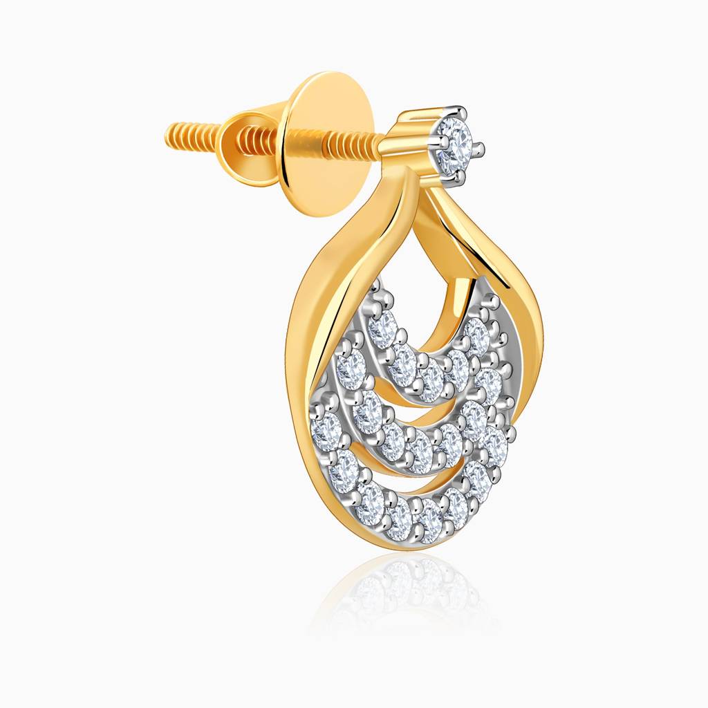 18K Gold Moonbeam Diamond Earrings : GDLER0520
