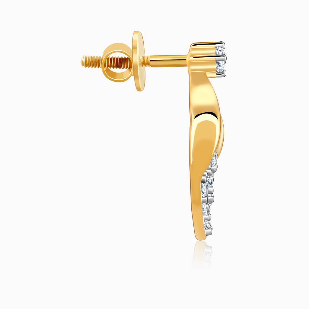 18K Gold Moonbeam Diamond Earrings : GDLER0520