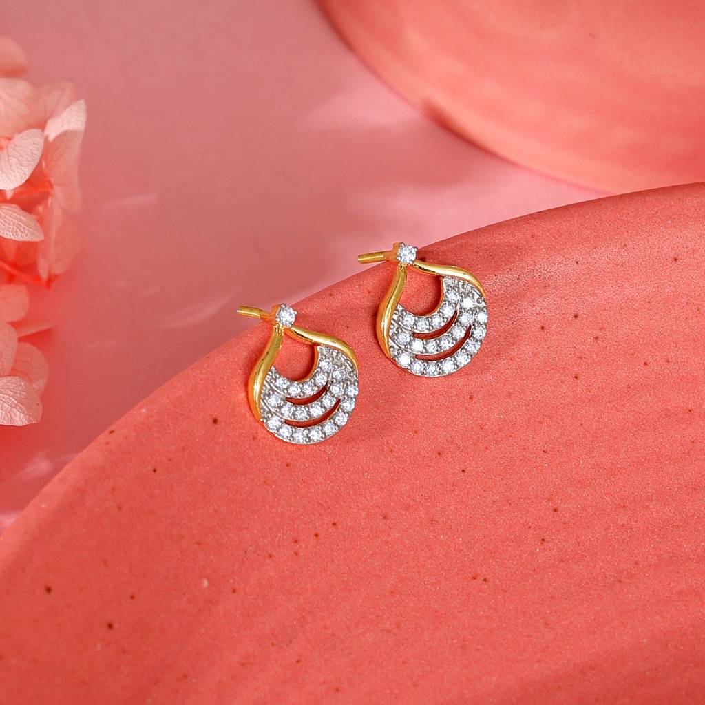 18K Gold Moonbeam Diamond Earrings : GDLER0520