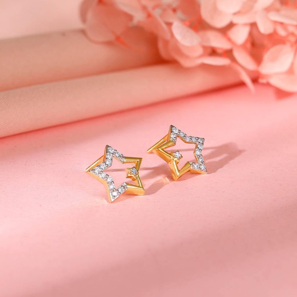 18K Gold Starstruck Diamond Earrings : GDLER0522