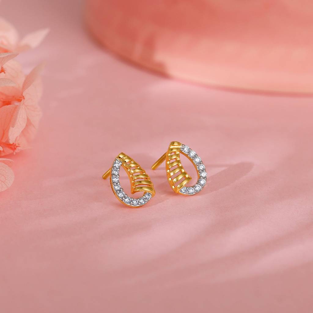 18K Gold Dazzle Drops Diamond Earrings : GDLER0523