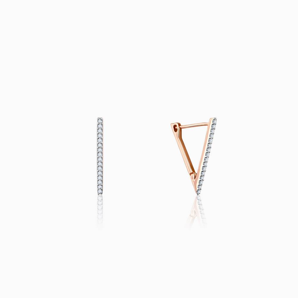 18K Rose Gold Trinity Diamond Studs : GDLER0524