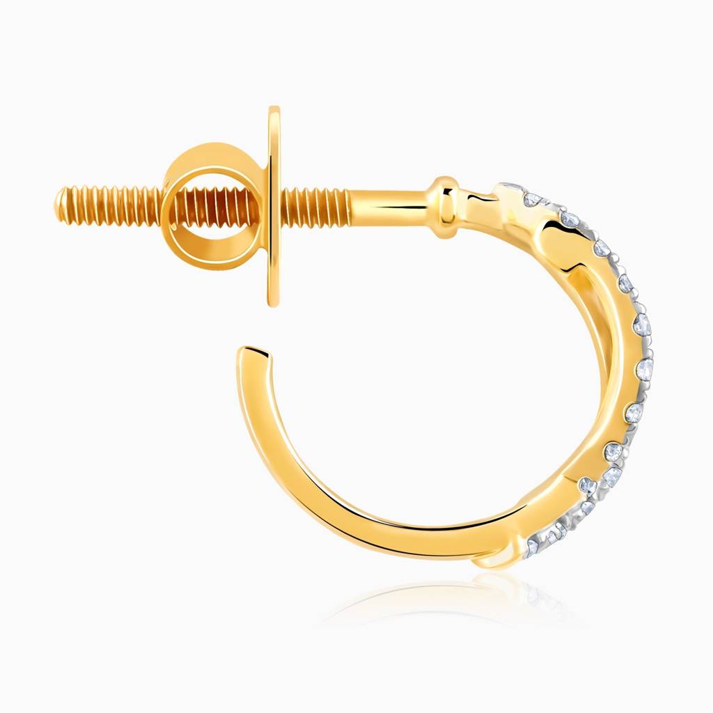 Gold Elixir Diamond J-Hoop Earrings : GDLER0526