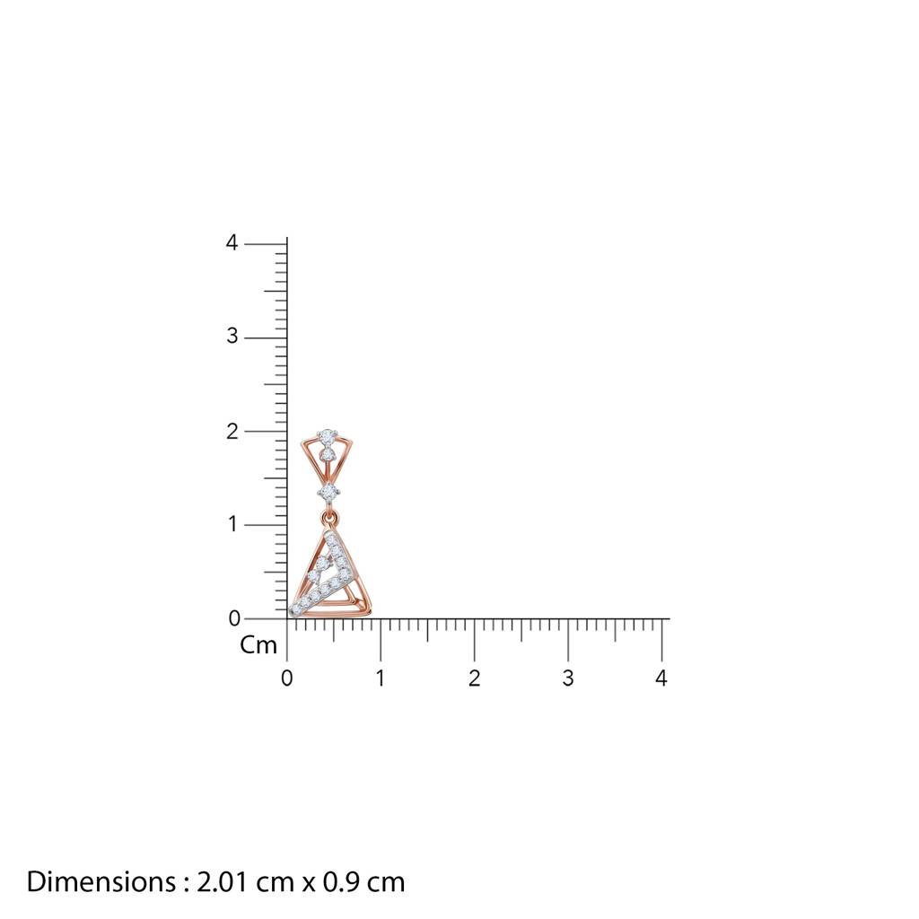 18K Rose Gold Ternion Diamond Dangler Earrings : GDLER0527