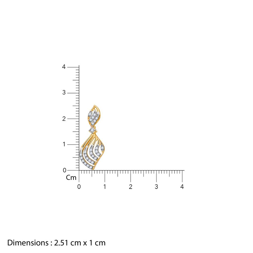 18K Gold Graceful Waves Diamond Earrings : GDLER0532
