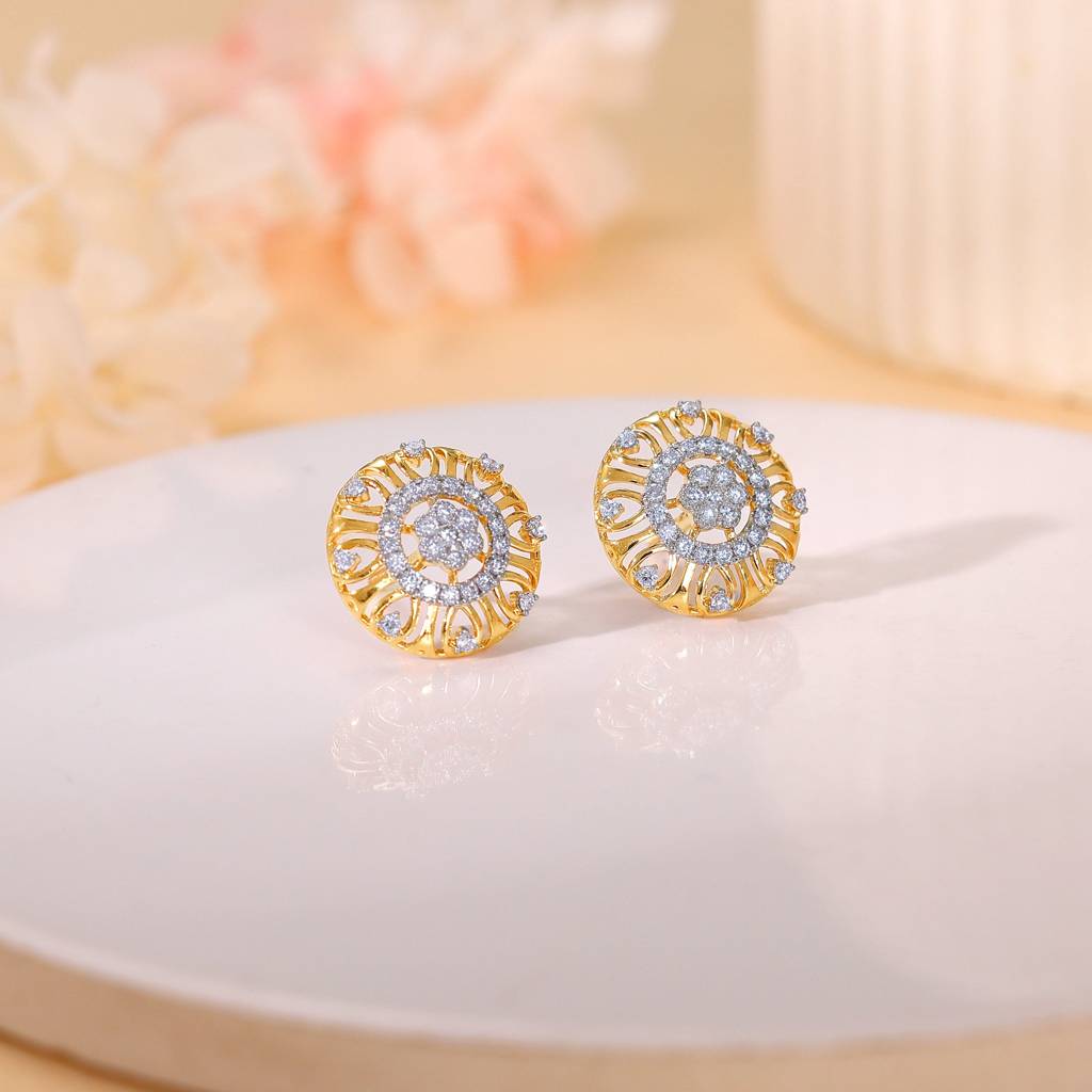 Gold Floral Charm Earrings Gold Floral Charm Earrings