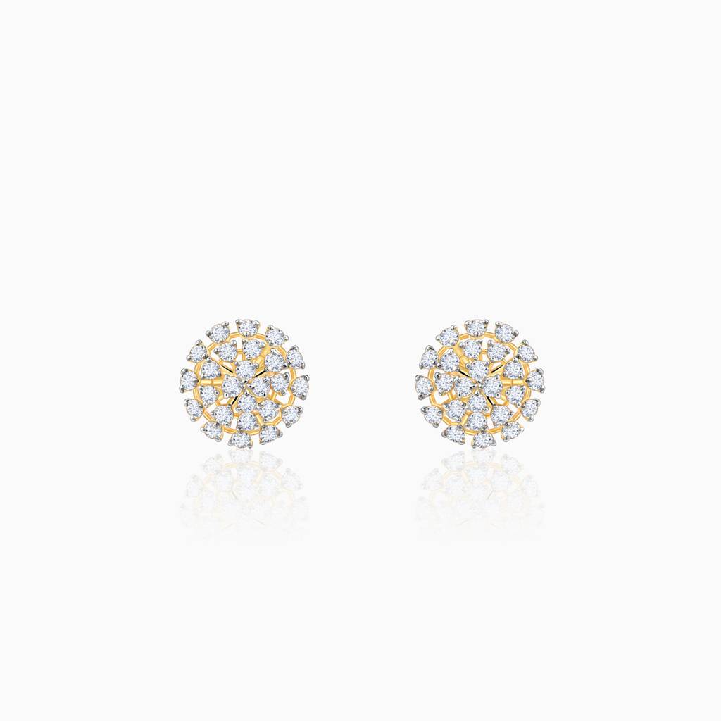 18K Gold Dandelion Whisper Diamond Earrings : GDLER0535