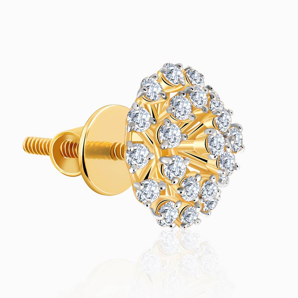 18K Gold Dandelion Whisper Diamond Earrings : GDLER0535