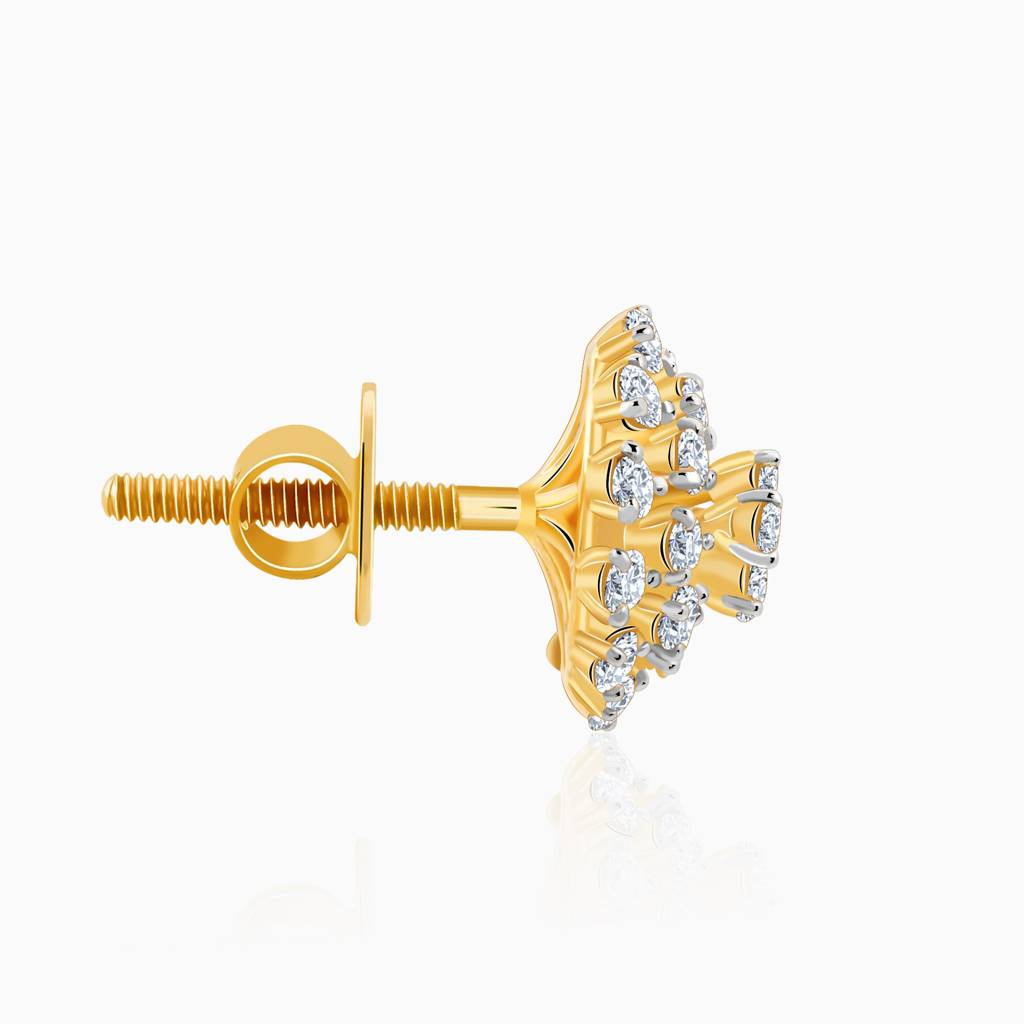 18K Gold Dandelion Whisper Diamond Earrings : GDLER0535