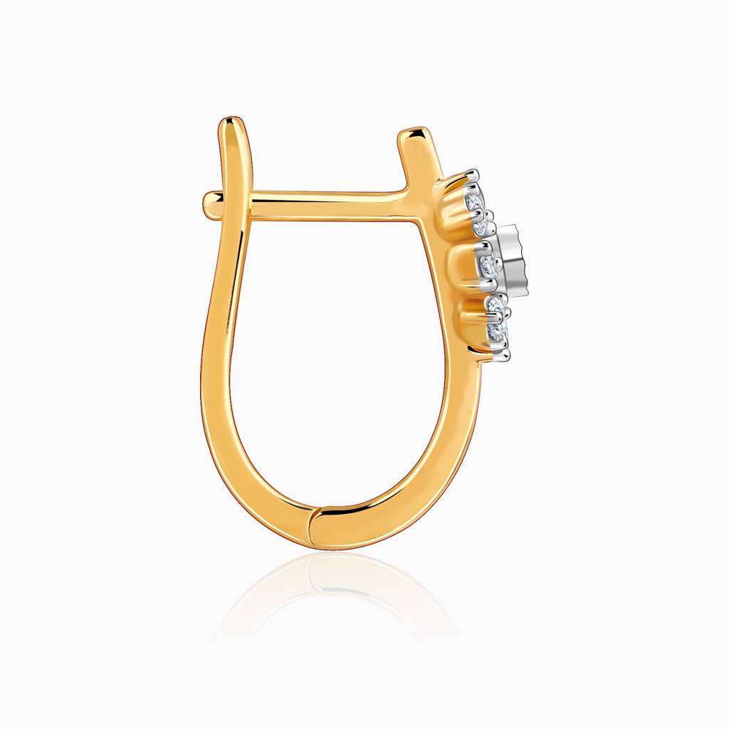 14K Gold Juliet Spark Diamond J-Hoop Earrings : GDLER0536