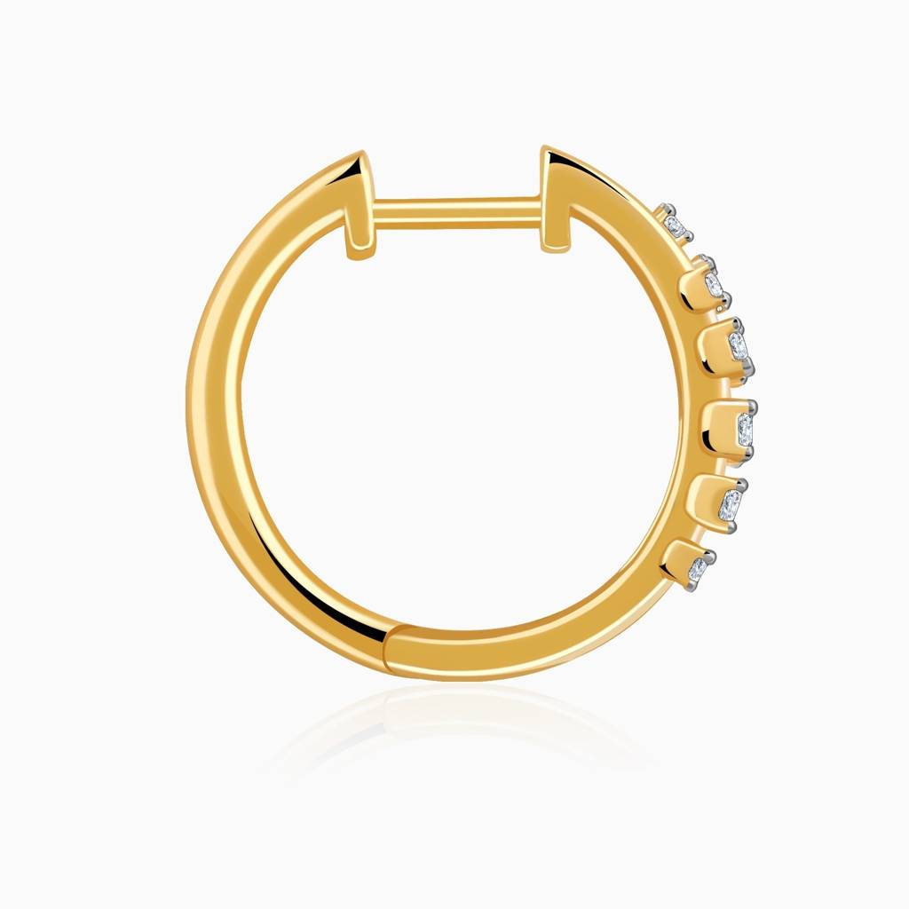 Gold Classic Diamond Hoop Earrings Gold Classic Diamond Hoop