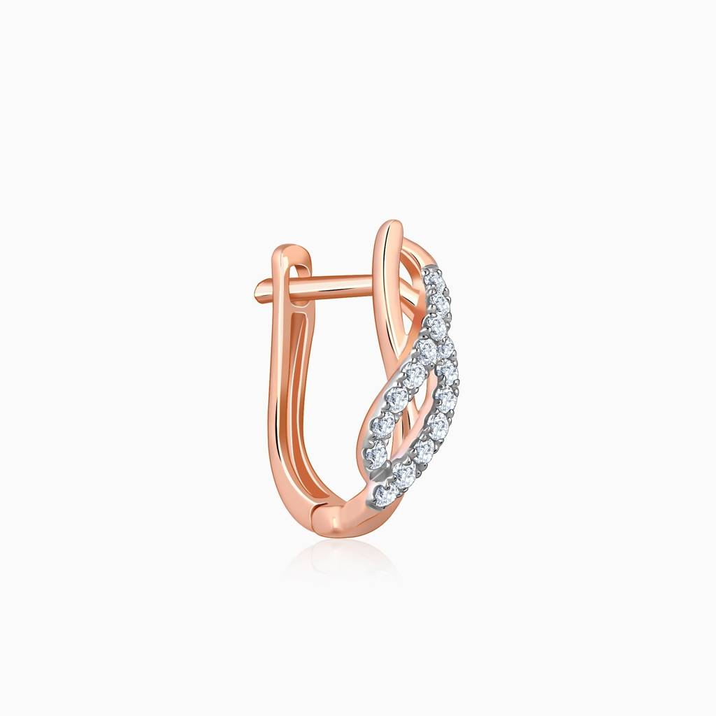 Rose Gold Delicate Petals Diamond Earrings : GDLER0539