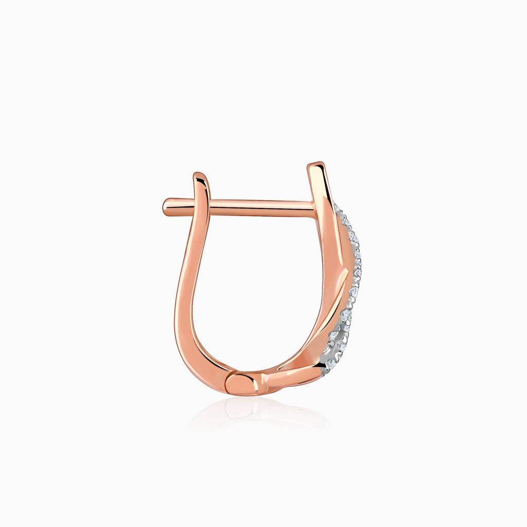 Rose Gold Delicate Petals Diamond Earrings : GDLER0539