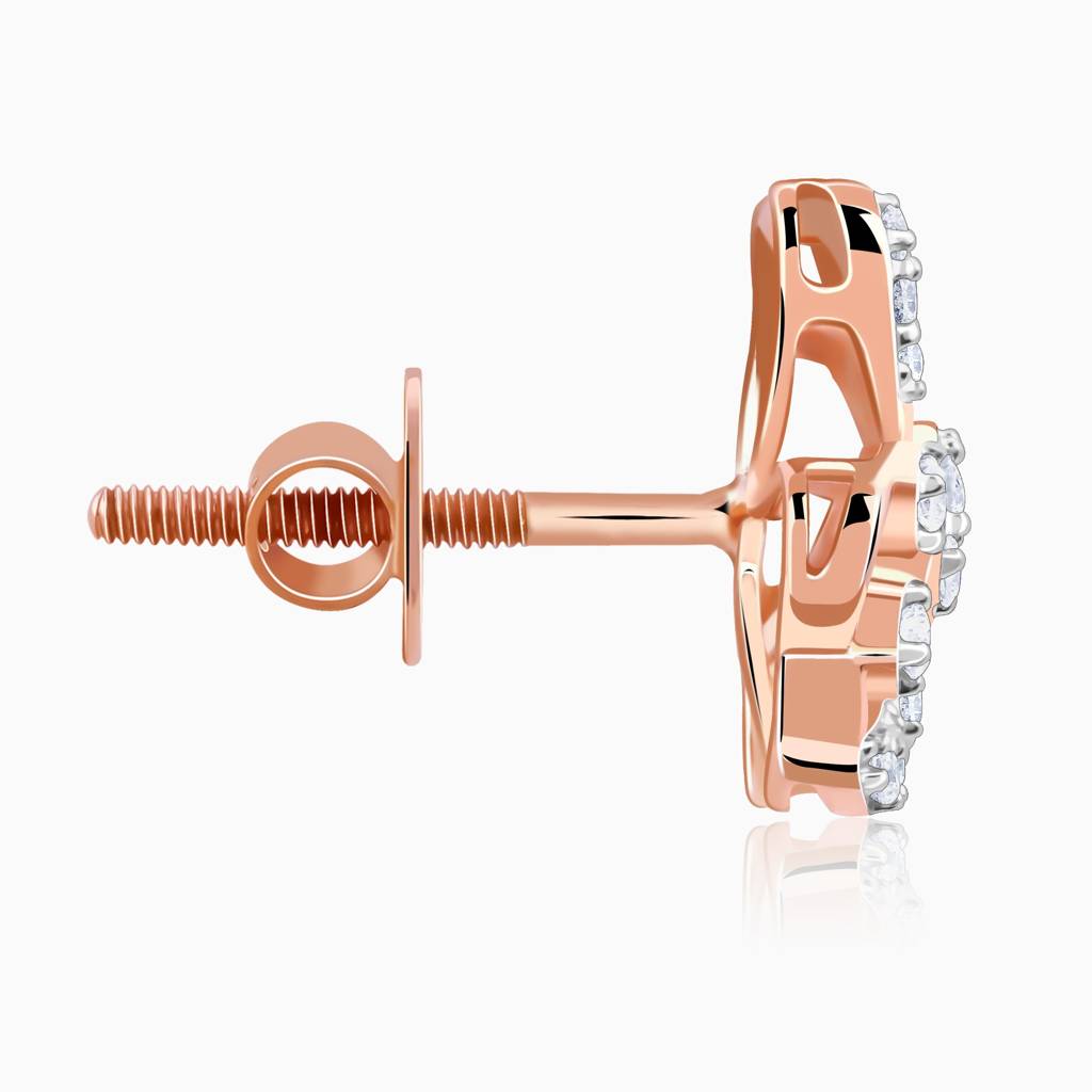 18K Rose Gold Floral Bae Diamond Earrings : GDLER0540