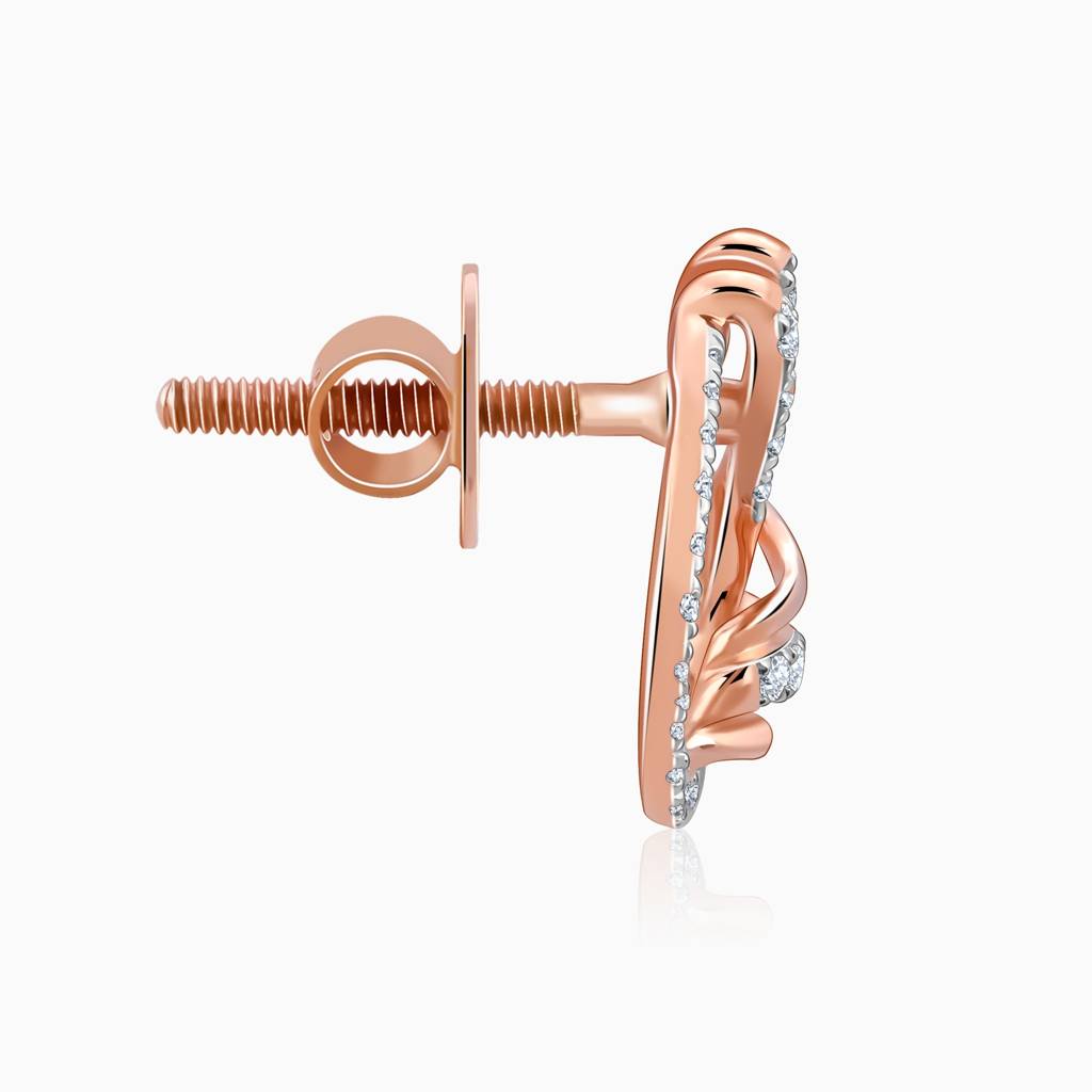 18K Rose Gold Pear Diamond Studs : GDLER0543