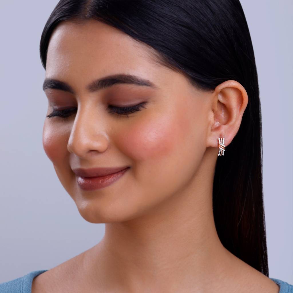 18K Rose Gold Dreamer Feels Diamond Studs : GDLER0544