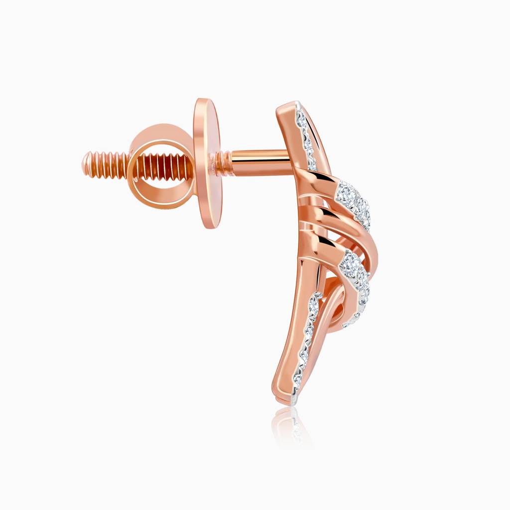 18K Rose Gold Dreamer Feels Diamond Studs : GDLER0544
