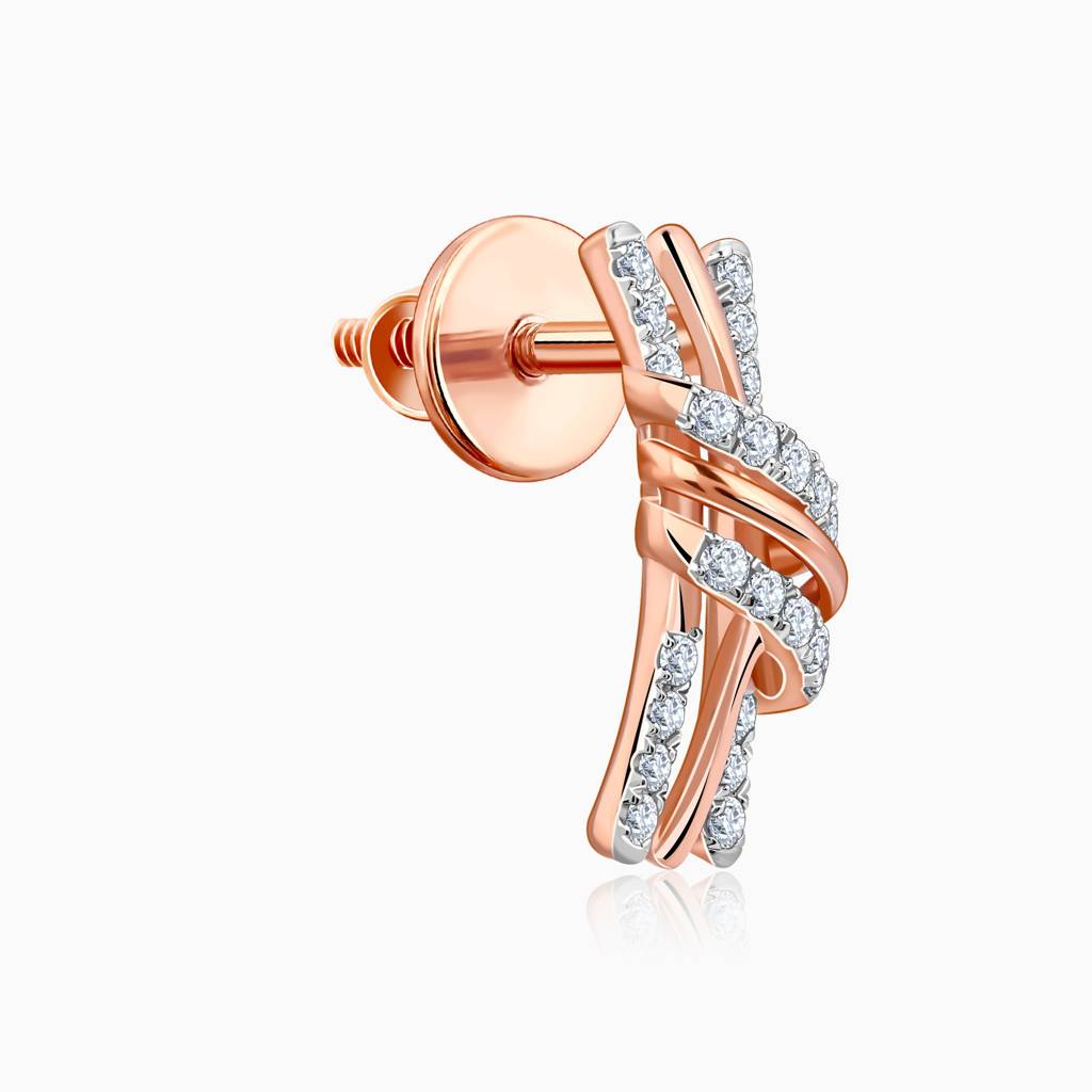 18K Rose Gold Dreamer Feels Diamond Studs : GDLER0544