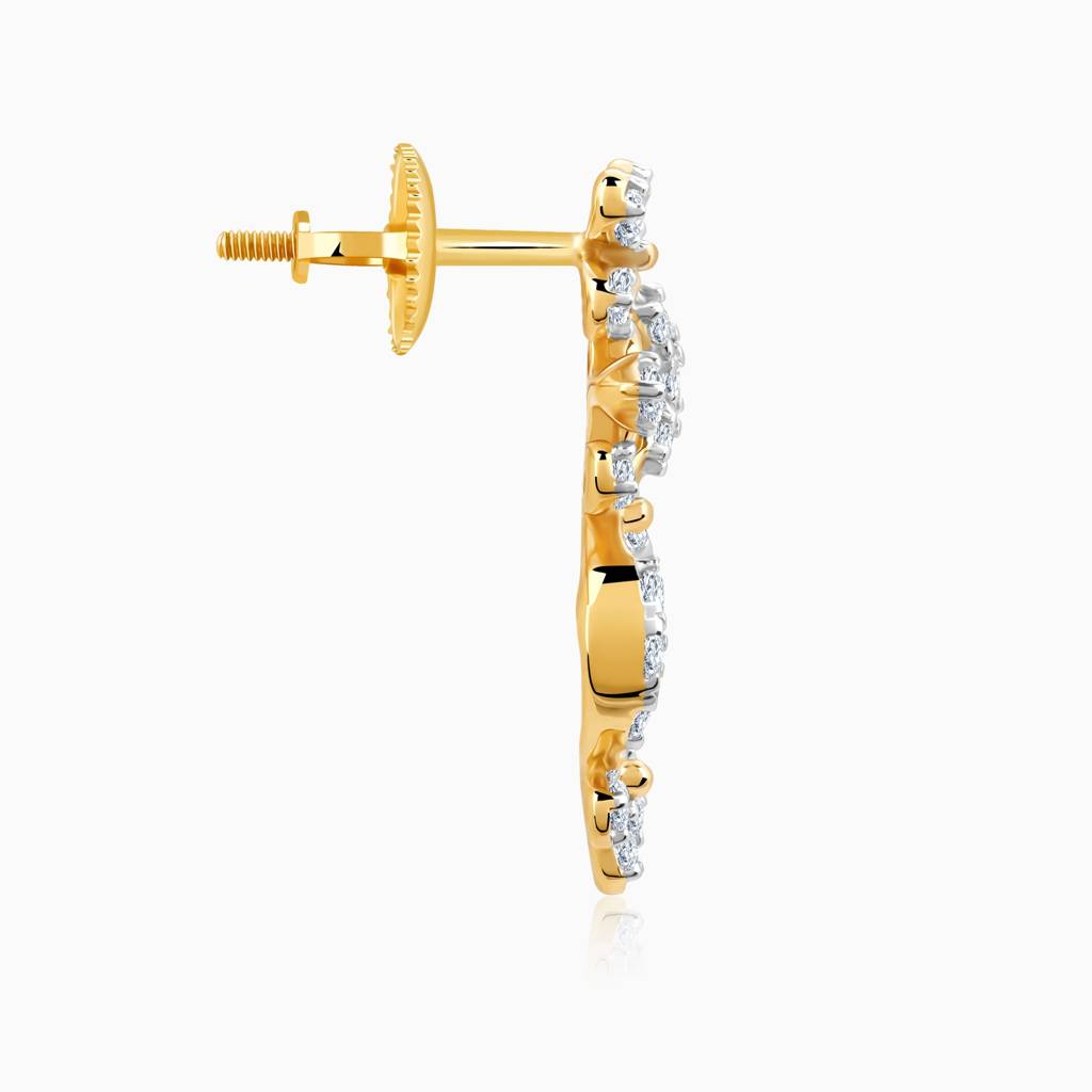 18K Gold Twinkling Twine Diamond Earrings : GDLER0545