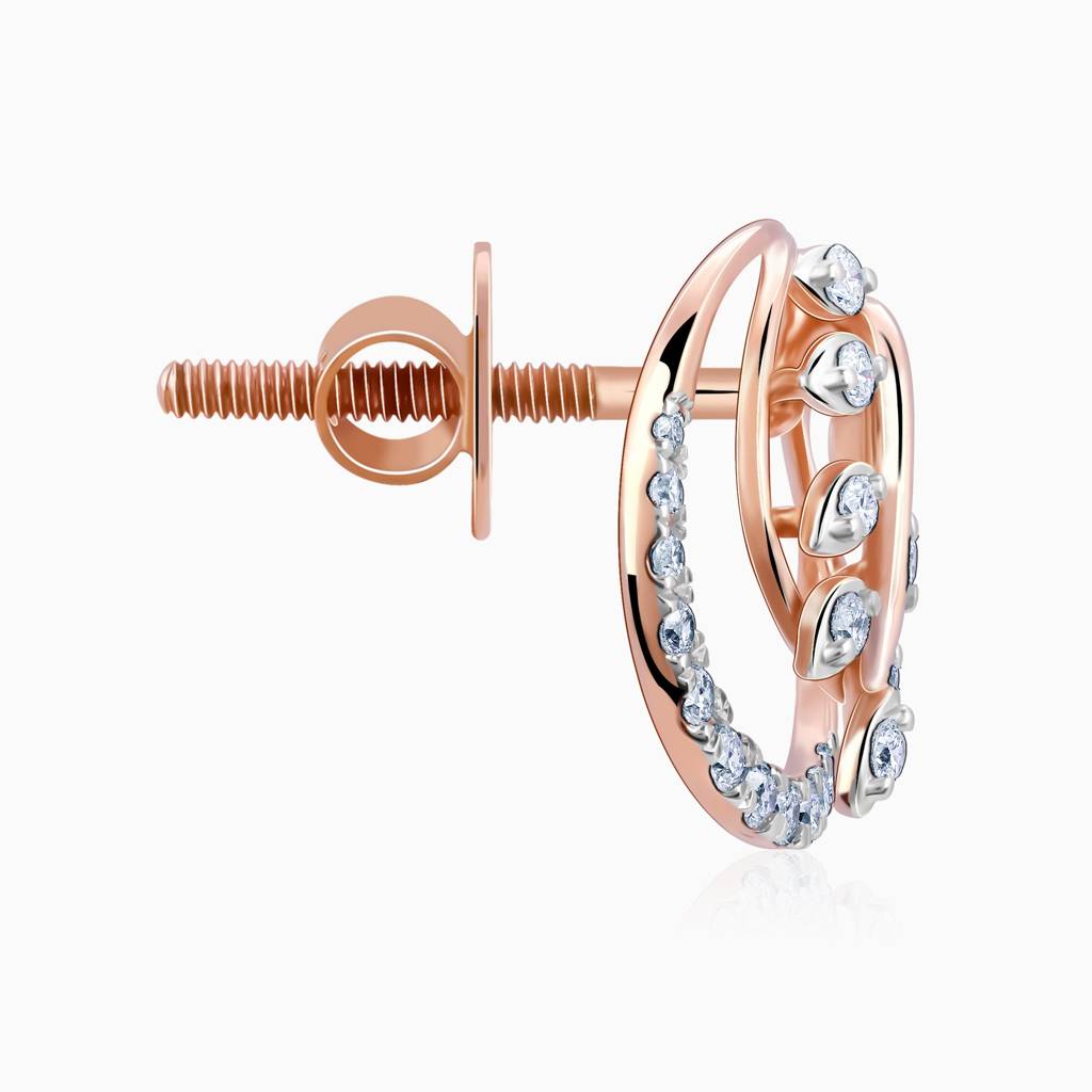 18K Rose Gold Sweet Alyssum Diamond Earrings : GDLER0548
