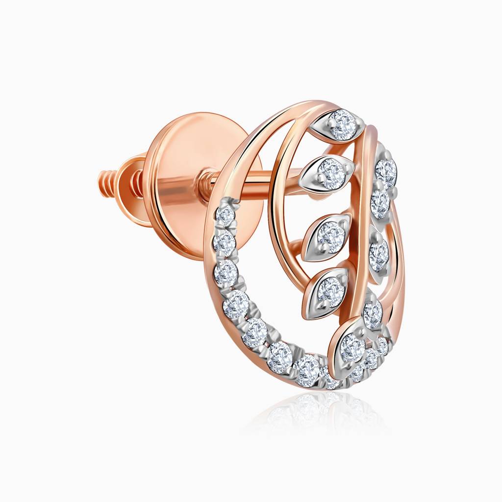 18K Rose Gold Sweet Alyssum Diamond Earrings : GDLER0548