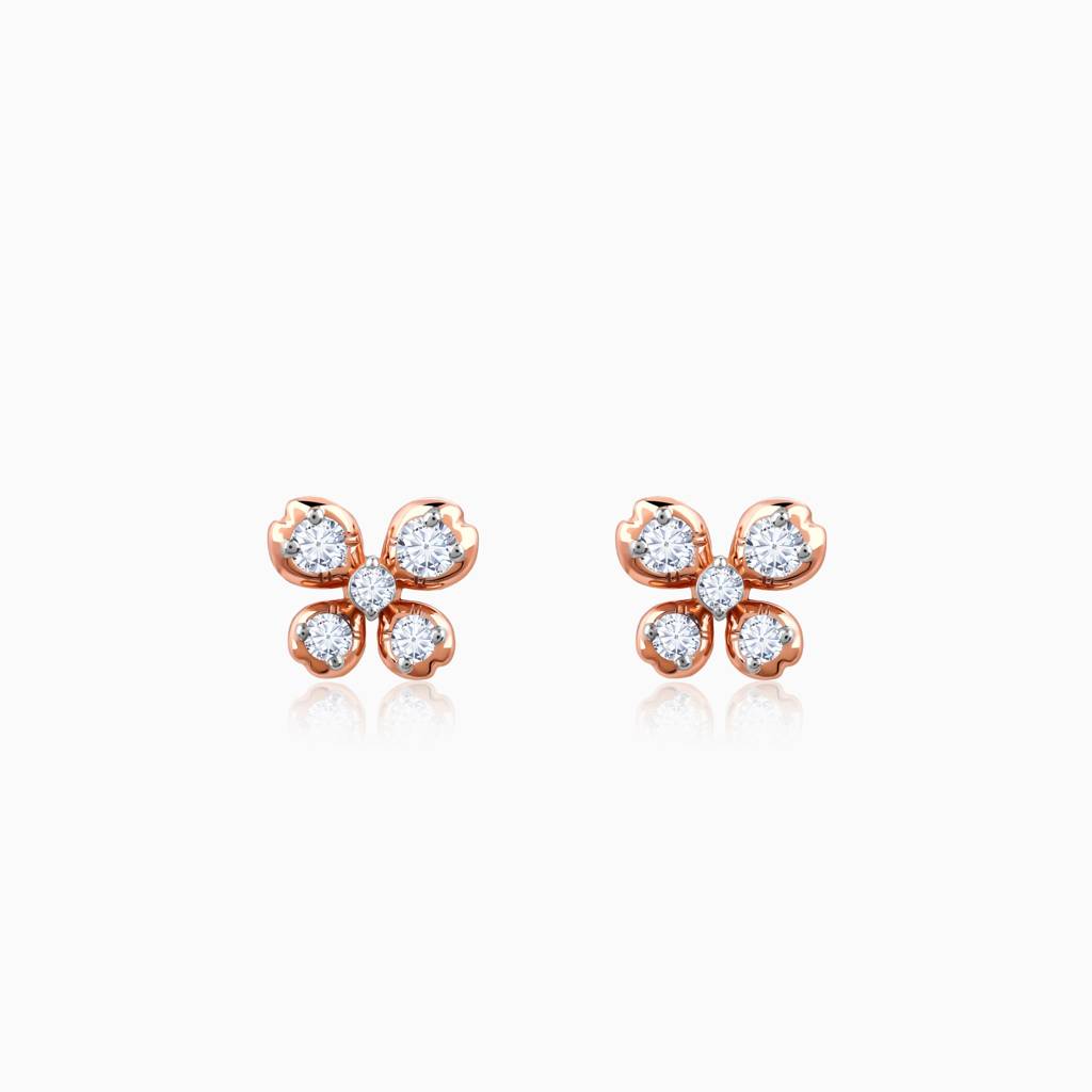 18K Rose Gold Primrose Diamond Earrings : GDLER0549