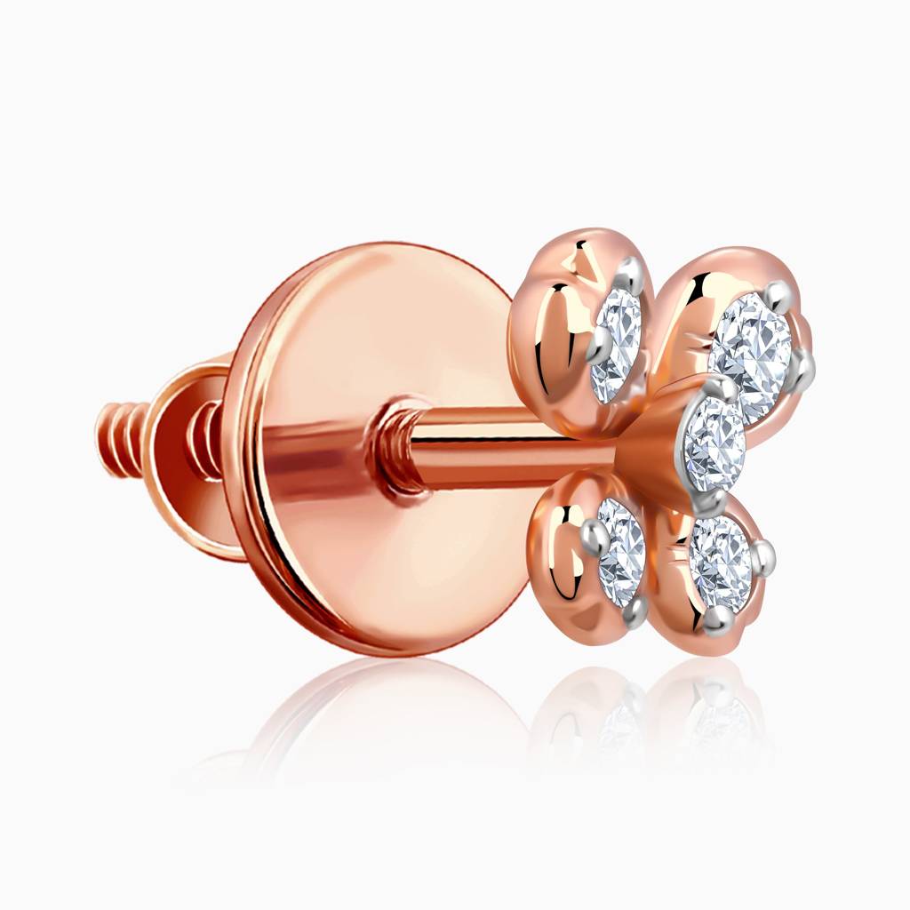 18K Rose Gold Primrose Diamond Earrings : GDLER0549