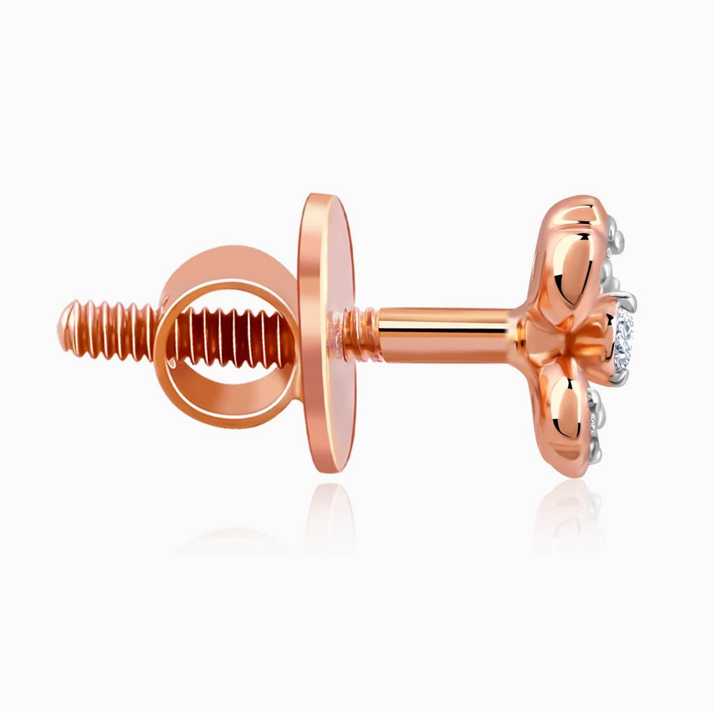 18K Rose Gold Primrose Diamond Earrings : GDLER0549