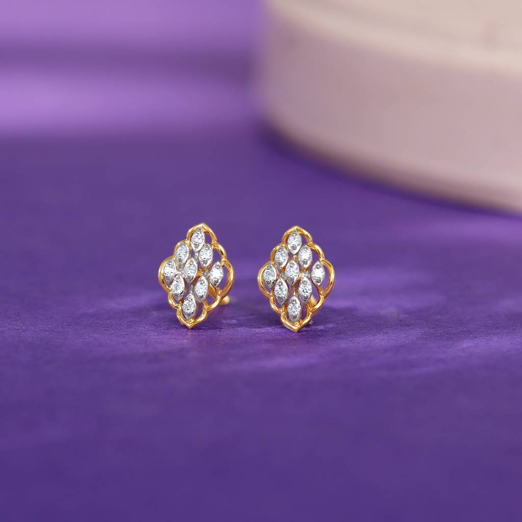 14K Gold Labyrinth Diamond Earrings : GDLER0541