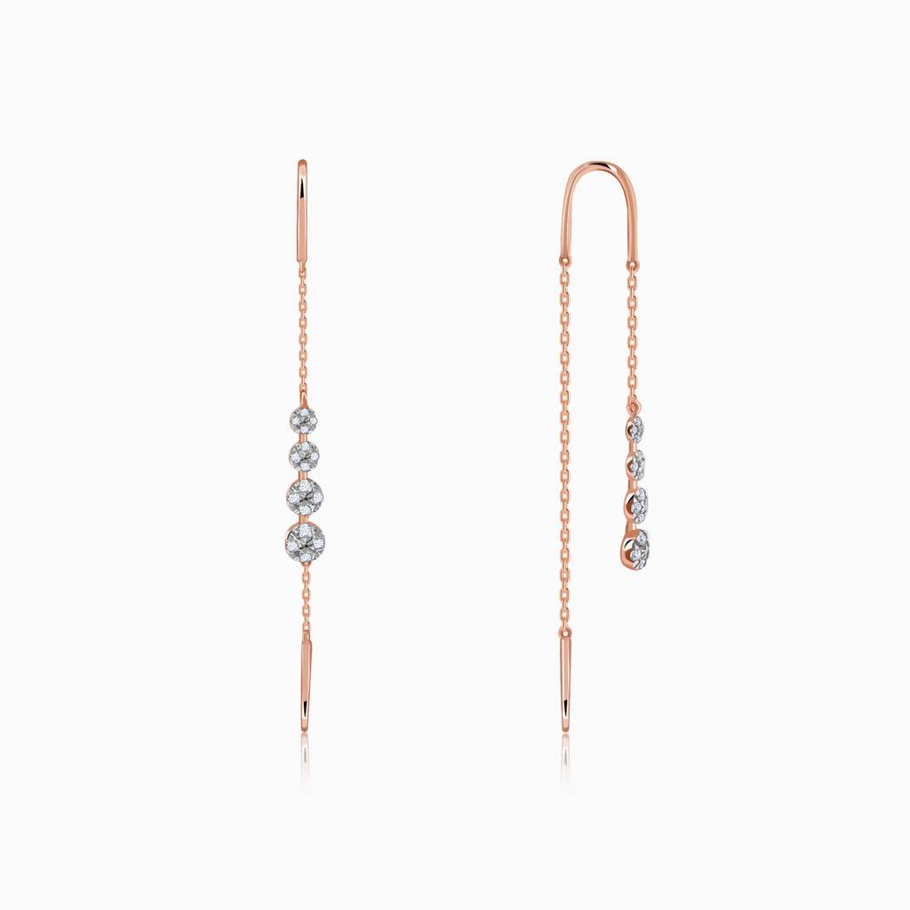 18K Rose Gold Kiran Sui Dhaaga Earrings : GDLER0550