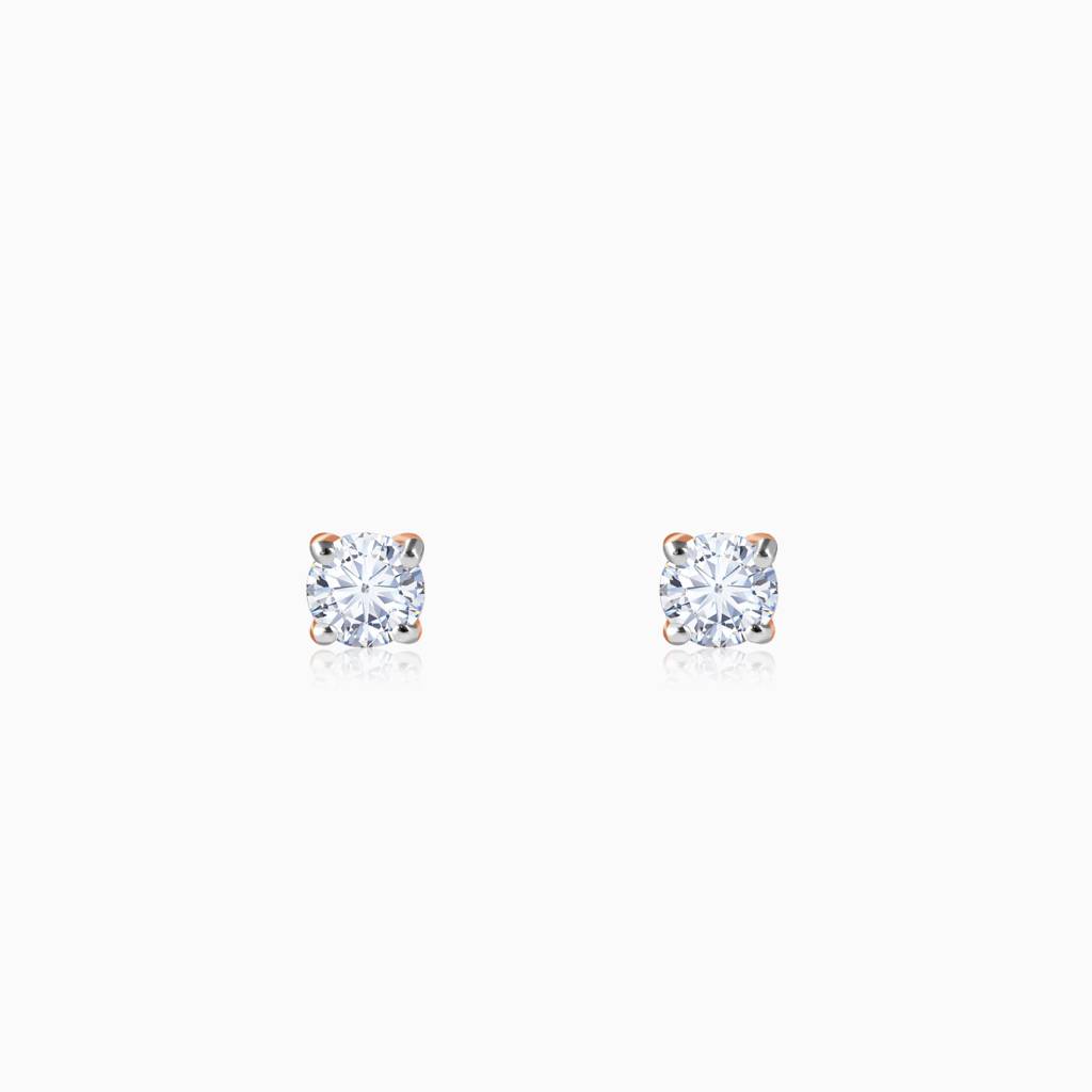 14K Rose Gold Floral Twist Diamond Earrings : GDLER0552