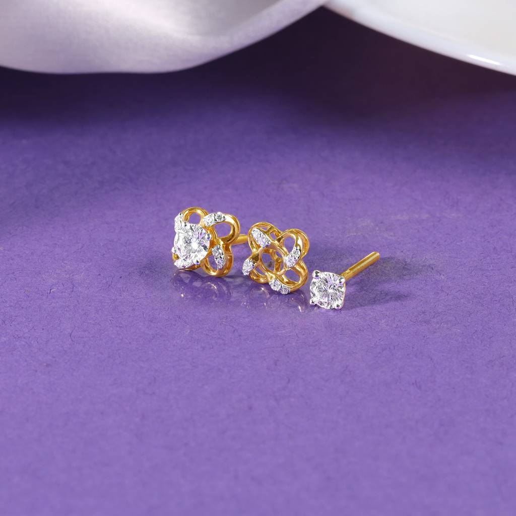 14K Gold Spring Promise Diamond Earrings : GDLER0553
