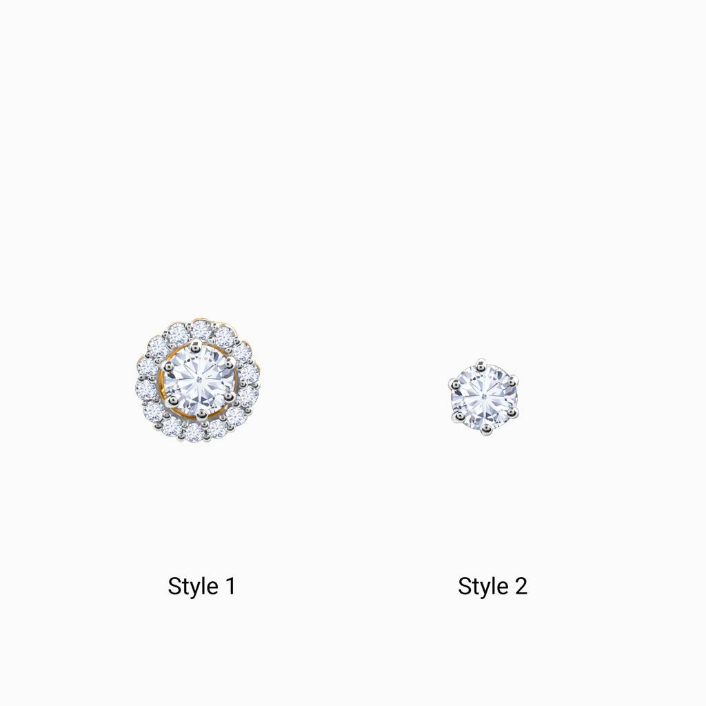 14K Gold Blossom Halo Diamond Earrings : GDLER0554