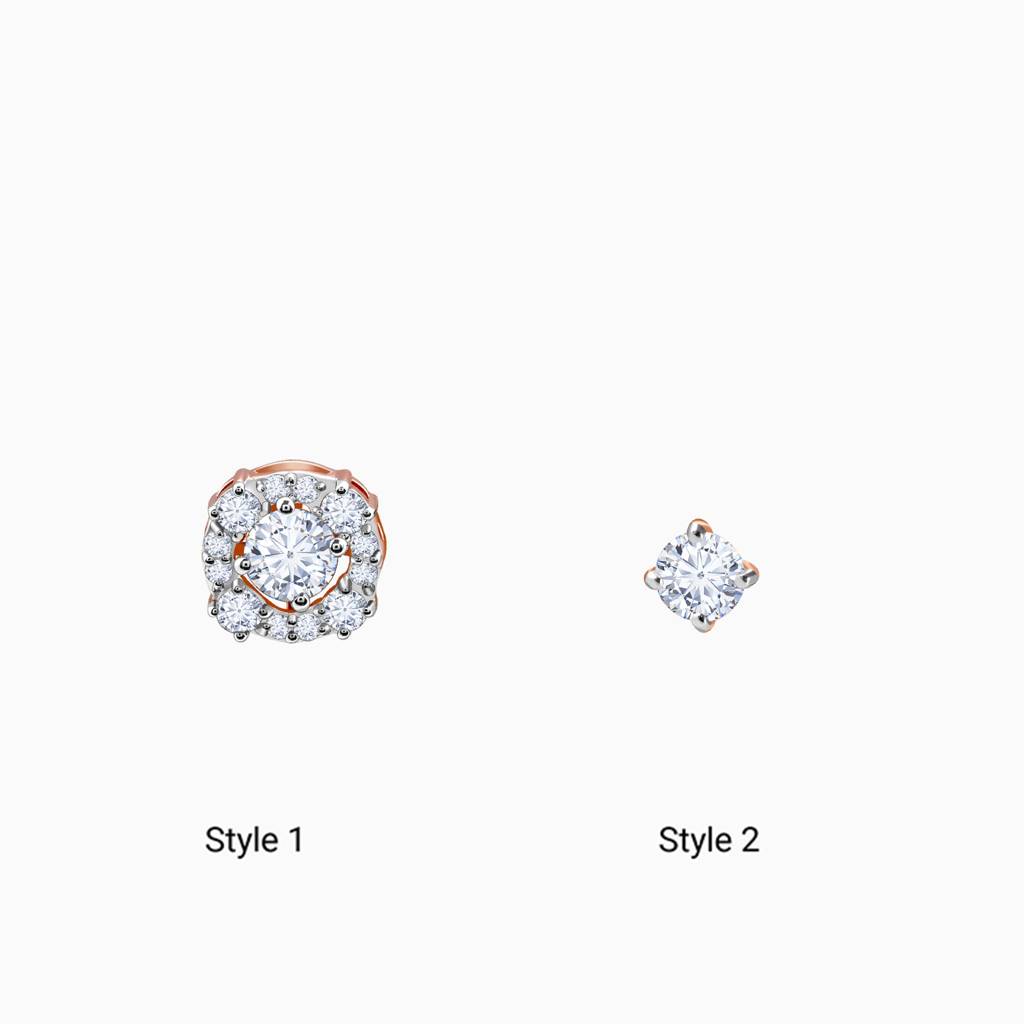 14K Rose Gold Spring Halo Diamond Earrings : GDLER0555