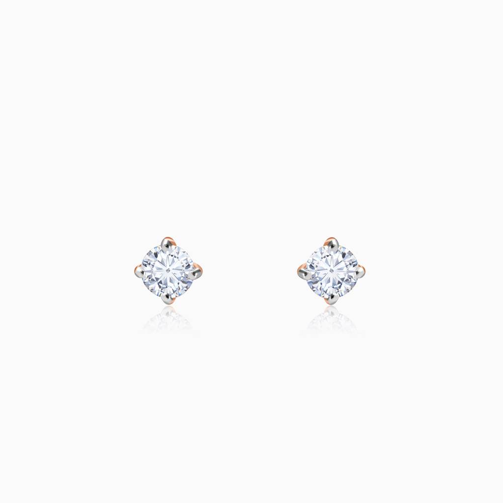 14K Rose Gold Spring Halo Diamond Earrings : GDLER0555