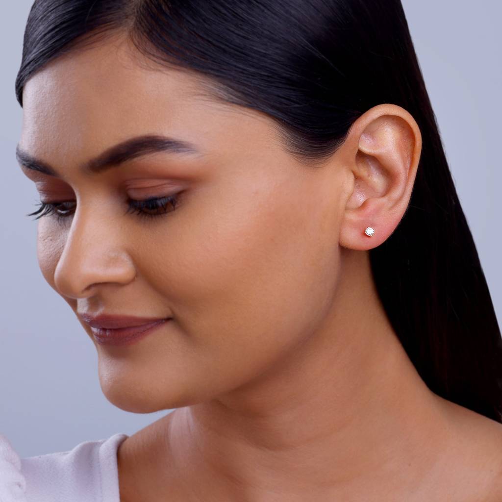 14K Rose Gold Spring Halo Diamond Earrings : GDLER0555