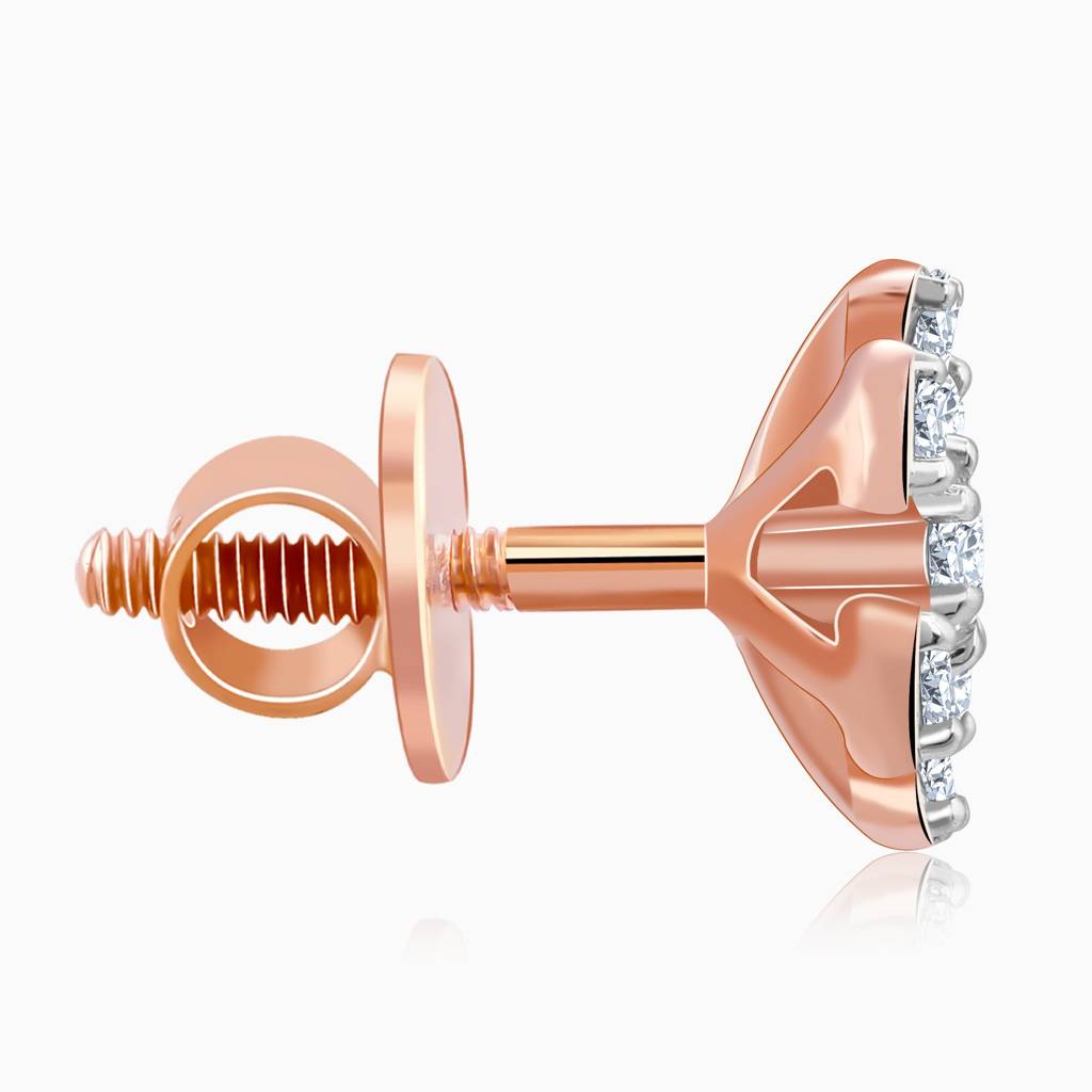 18K Rose Gold Floret Diamond Studs : GDLER0560