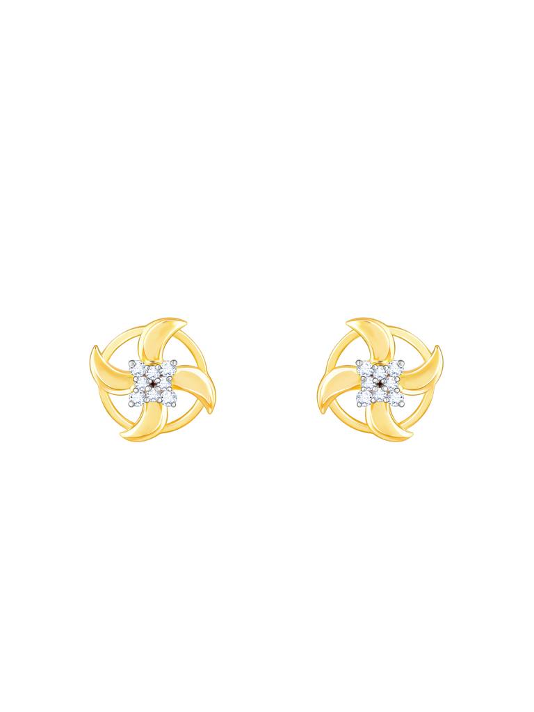 Giva 14K Yellow Gold Gentle Breeze Diamond Earrings Gifts For Women & Girls : GDLER057