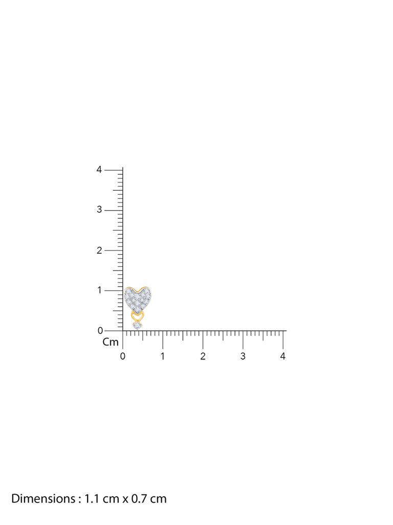Giva 18K Yellow Gold Adoring Heart Diamond Earrings : GDLER058