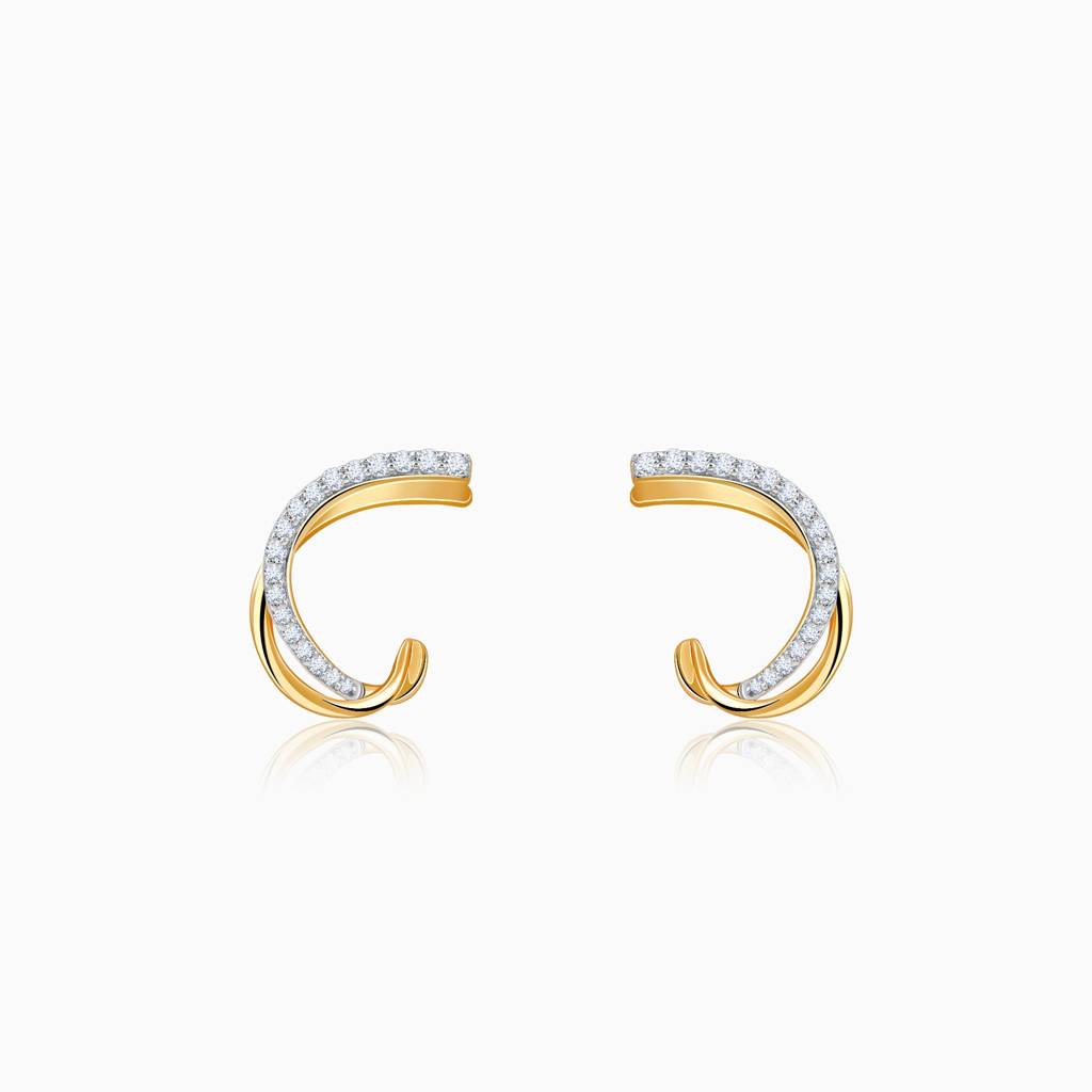 14K Gold Diana J-Hoop Diamond Earrings : GDLER0595