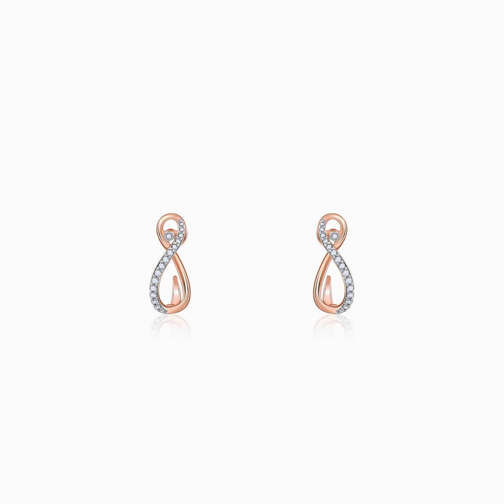 14K Rose Gold Artemis J-Hoop Diamond Earrings : GDLER0597