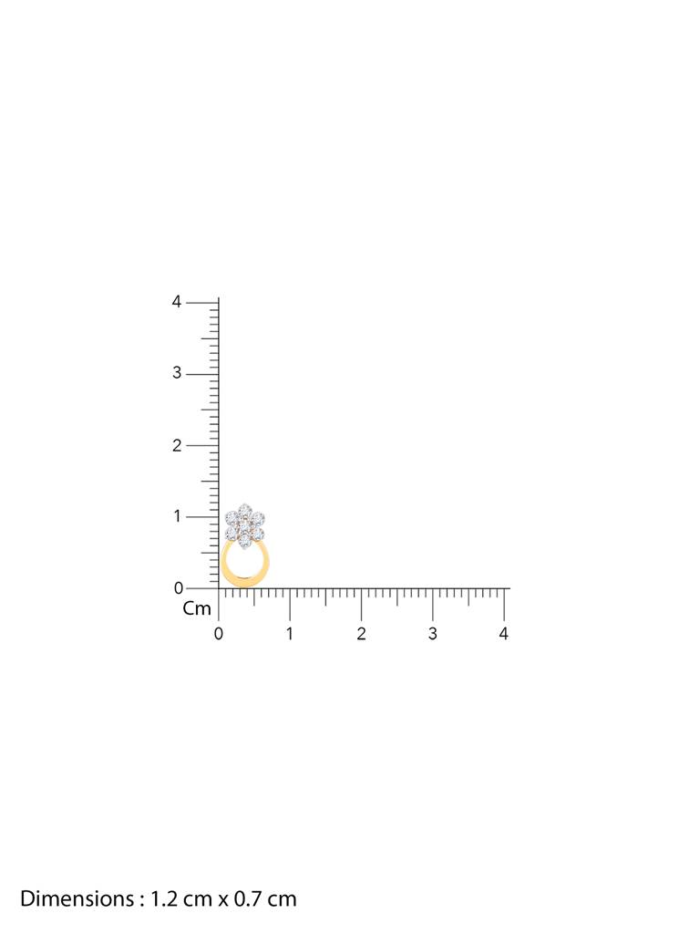 Giva 14K Yellow Gold Floral Diamond Stud Earrings Gifts For Women & Girls : GDLER05