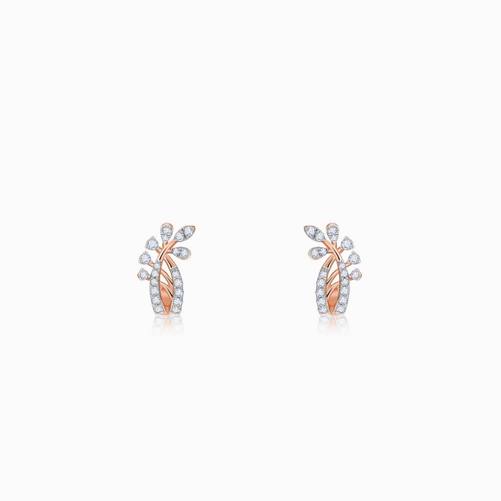 18K Rose Gold Juno J-Hoop Diamond Earrings : GDLER0600