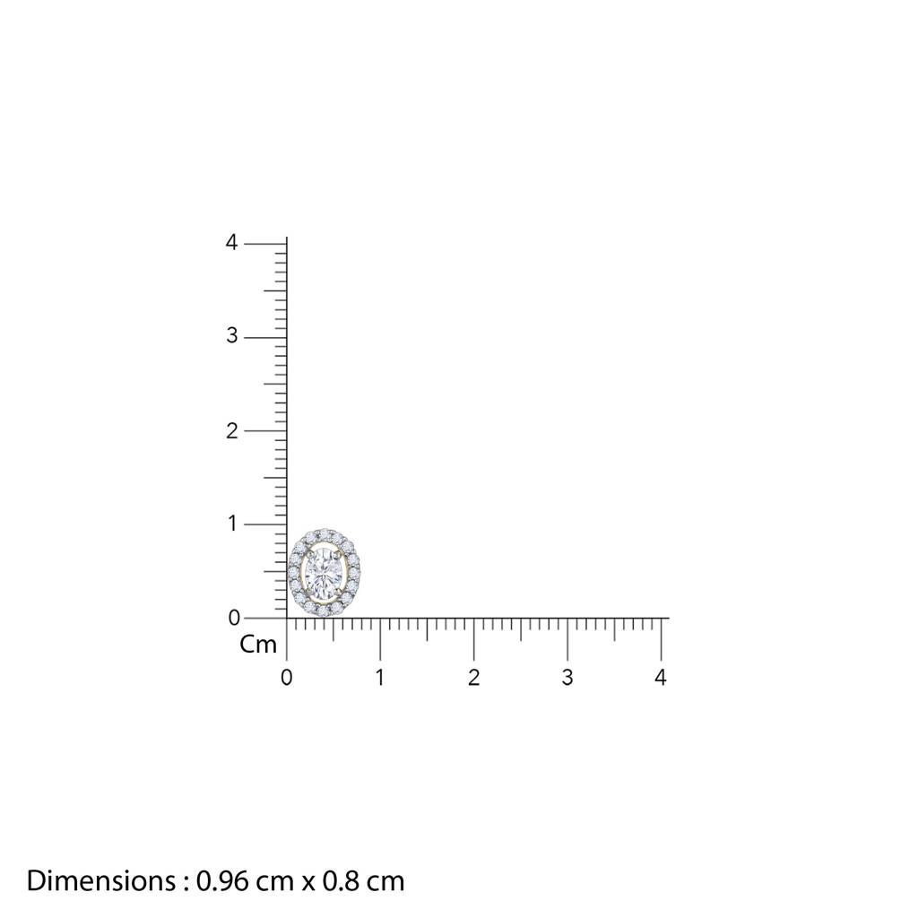 18K Gold Vesta Halo Solitaire Diamond Studs : GDLER0601