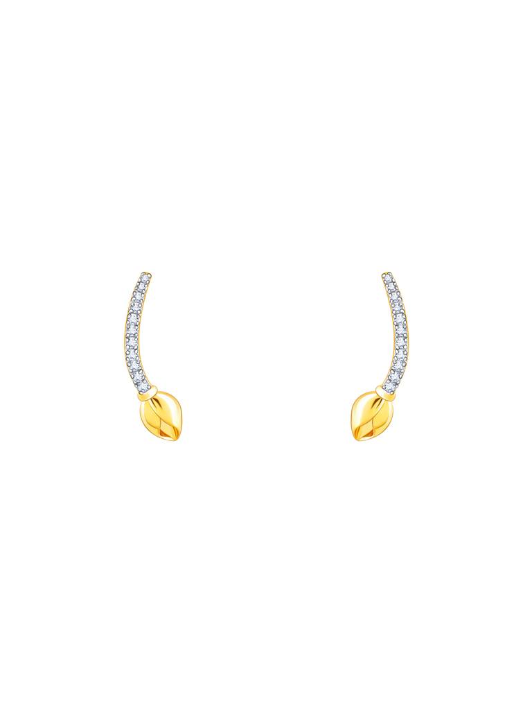 Giva 18K Yellow Gold Floral Shimmer Diamond Earrings : GDLER061
