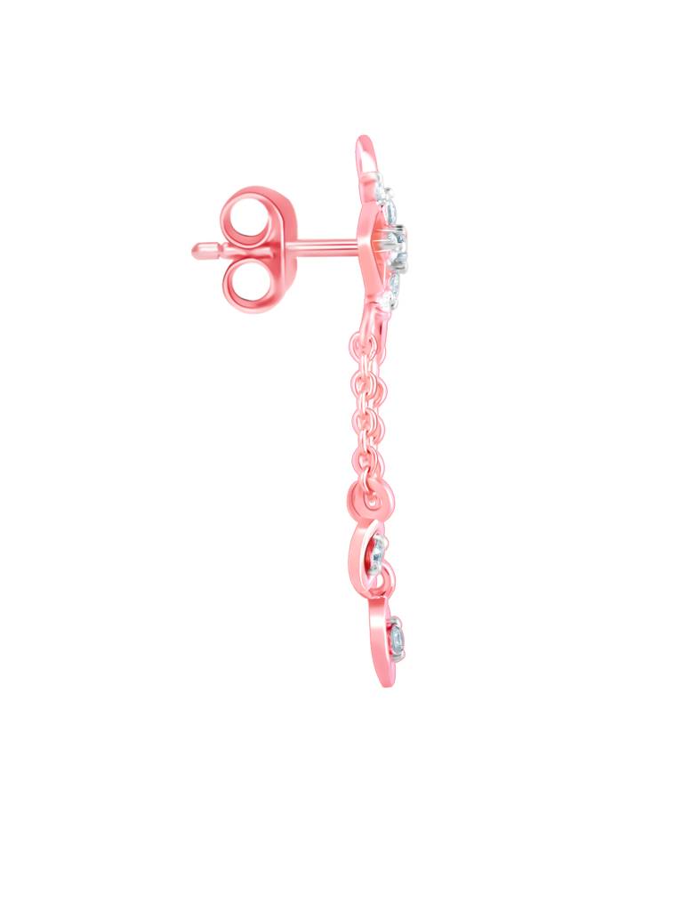 Giva 18K Rose Gold Shooting Star Diamond Earrings : GDLER078